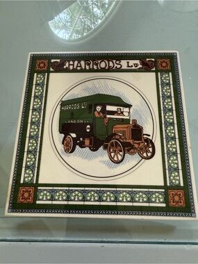 Vintage Harrods Green Truck Decorative Trivet